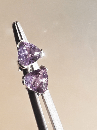 Trillion Amethyst Stud Earrings Sterling Silver 0.80ct Studs