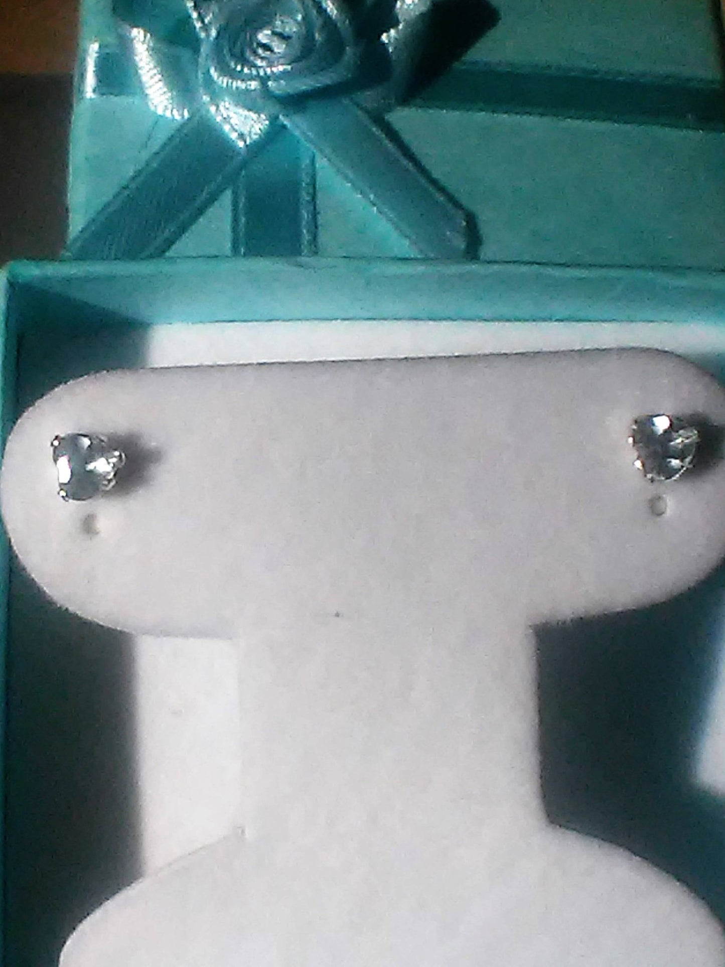 Aquamarine Stud Earrings Heart Shaped Sterling Silver - Gems by Gigi