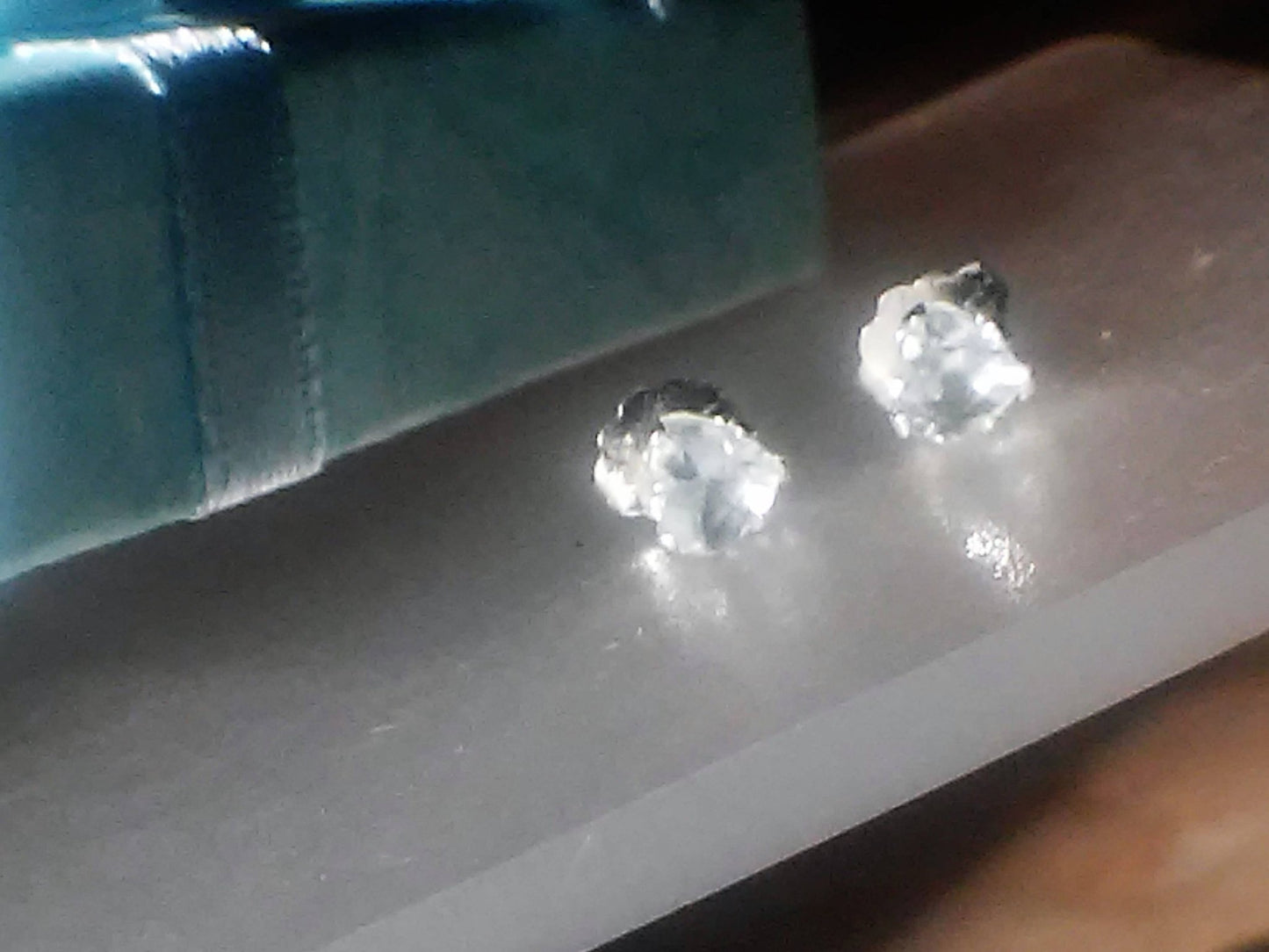 Aquamarine Stud Earrings Heart Shaped Sterling Silver - Gems by Gigi