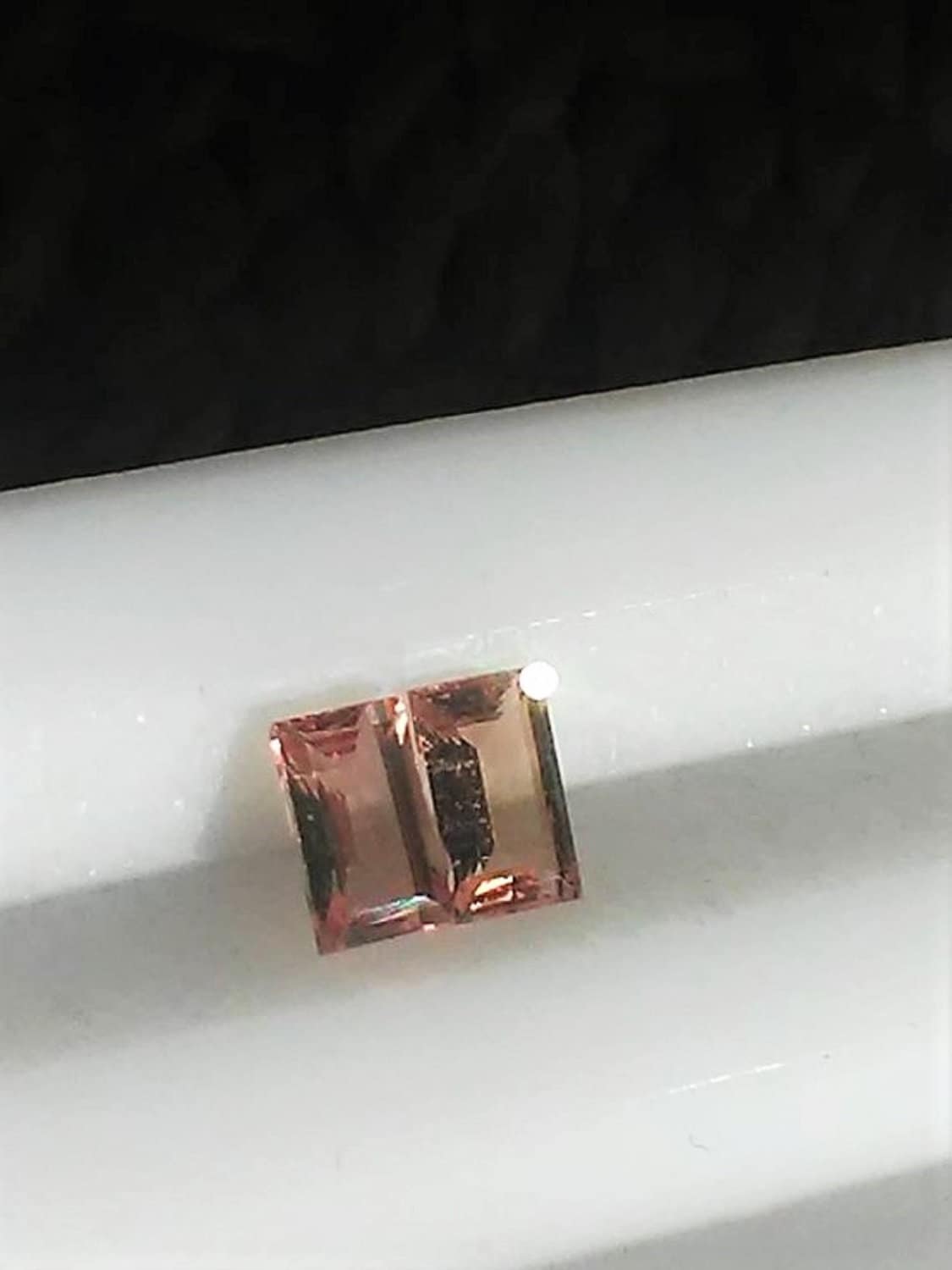 Baguette Padparadscha Sapphire Loose Matched Pair 0.64ct - Gems by Gigi
