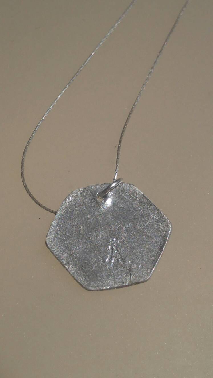 Beach Wave Sun Seal Pendant Hexagon Sterling Silver 22kt - Gems by Gigi