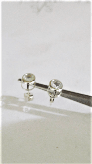 Bezel Set Oval Aquamarine Stud Earrings Sterling Silver - Gems by Gigi