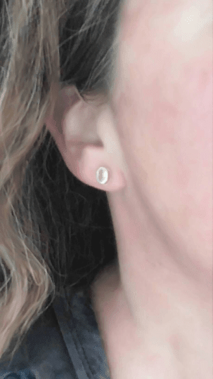 Bezel Set Oval Aquamarine Stud Earrings Sterling Silver - Gems by Gigi