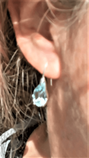 Blue Topaz Teardrop Dangle Earrings Sterling Silver - Gems by Gigi
