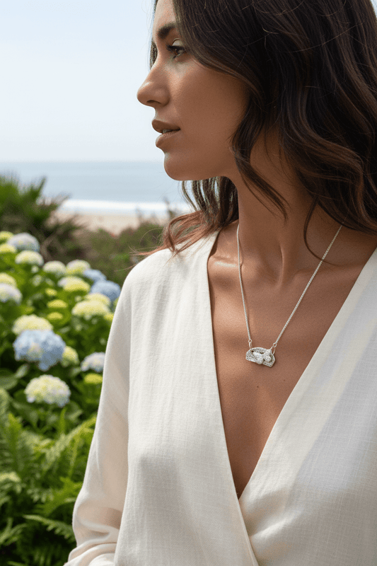 Butterfly Arc Fine Silver Necklace • 17.25″ Chain • Artisan Gift for Her - Gems by Gigi