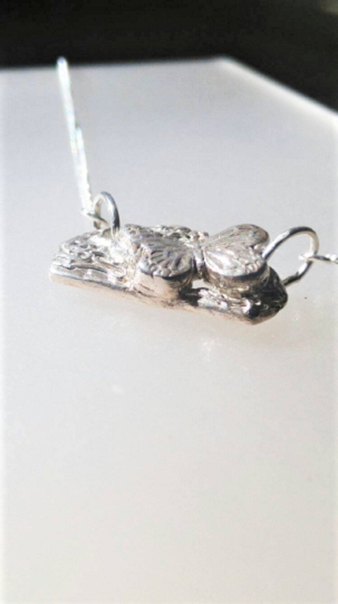 Butterfly Arc Fine Silver Necklace • 17.25″ Chain • Artisan Gift for Her - Gems by Gigi