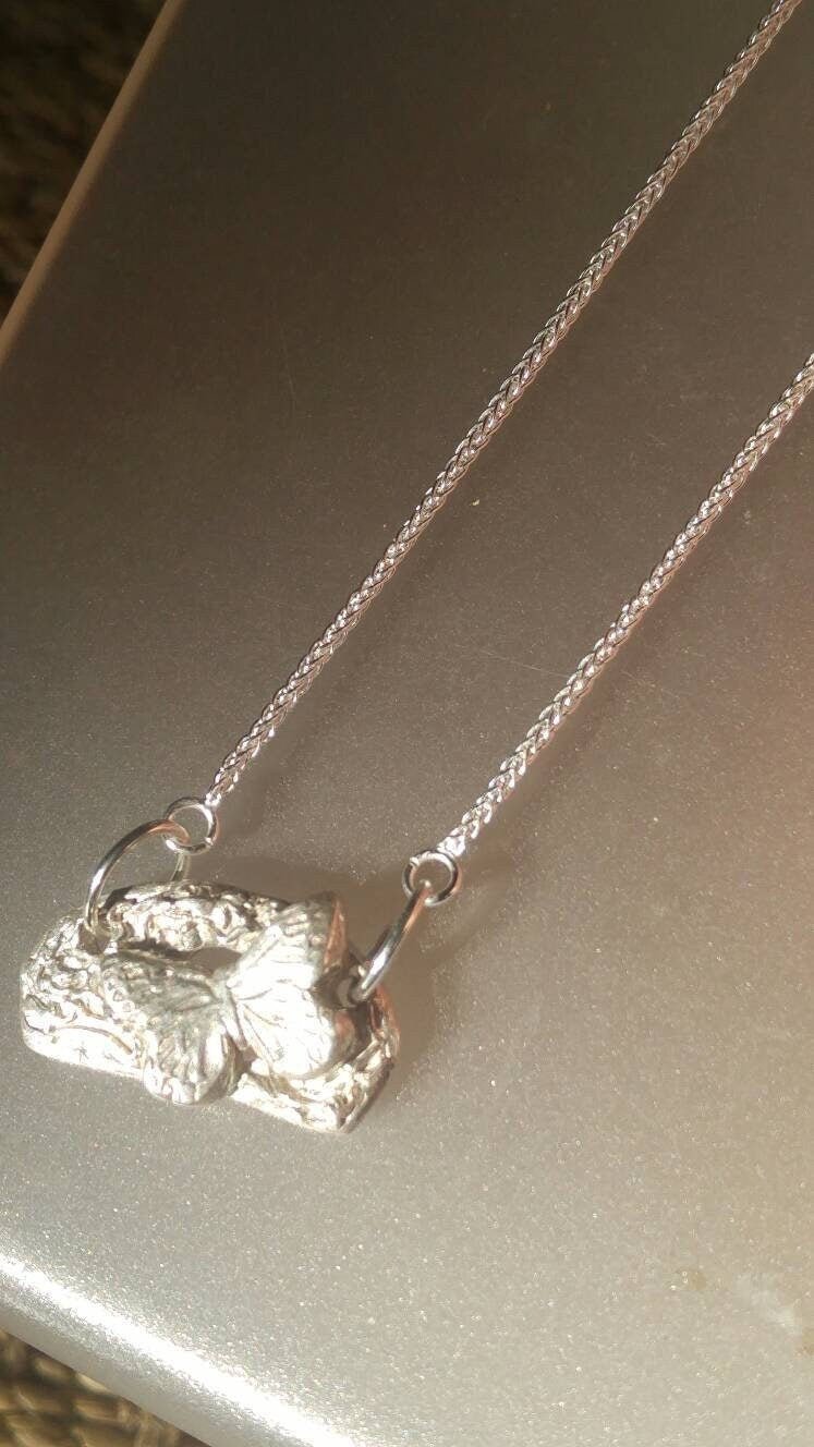 Butterfly Arc Fine Silver Necklace • 17.25″ Chain • Artisan Gift for Her - Gems by Gigi