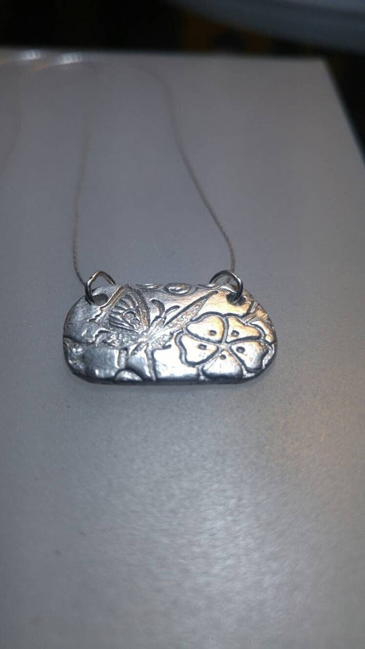 Butterfly Flower Pendant Necklace Sterling Silver - Gems by Gigi