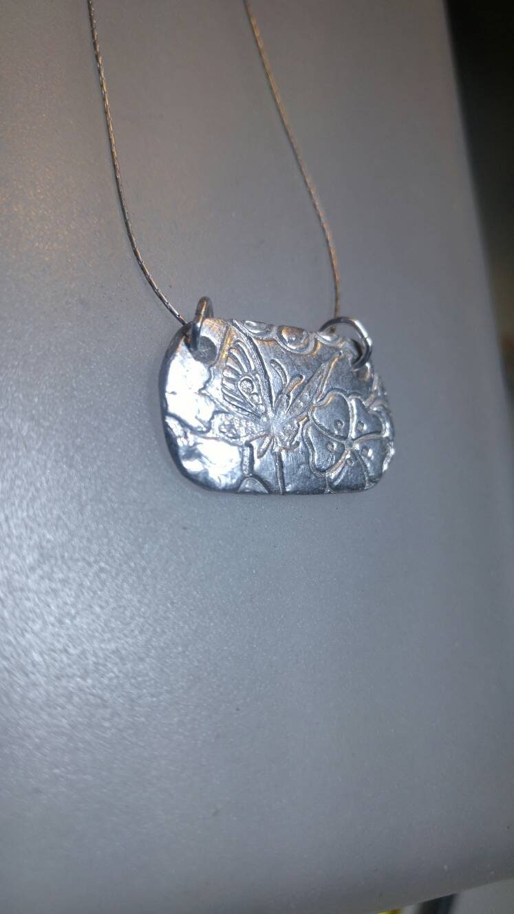 Butterfly Flower Pendant Necklace Sterling Silver - Gems by Gigi