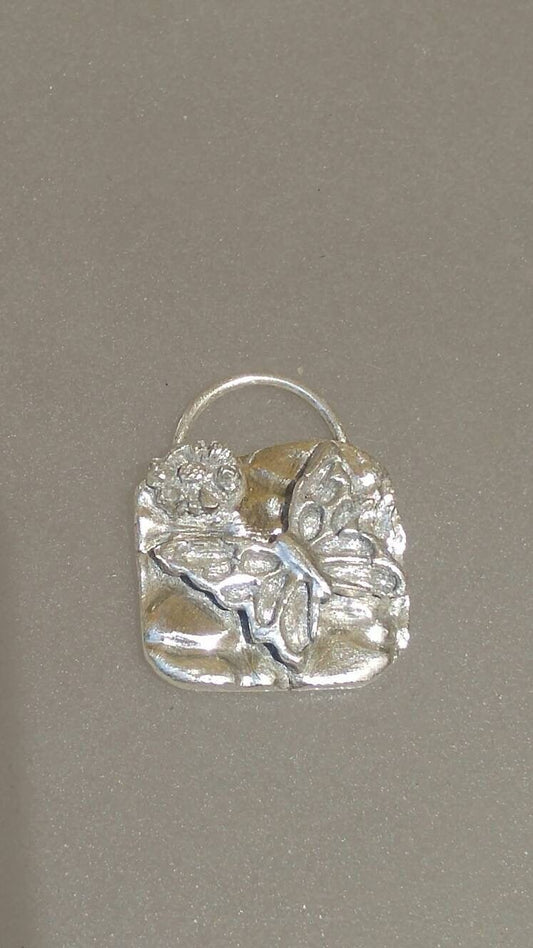 Butterfly Square Pendant Sterling Silver Handmade Mothers Day Gift - Gems by Gigi