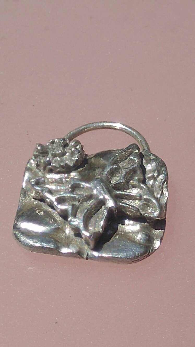 Butterfly Square Pendant Sterling Silver Handmade Mothers Day Gift - Gems by Gigi