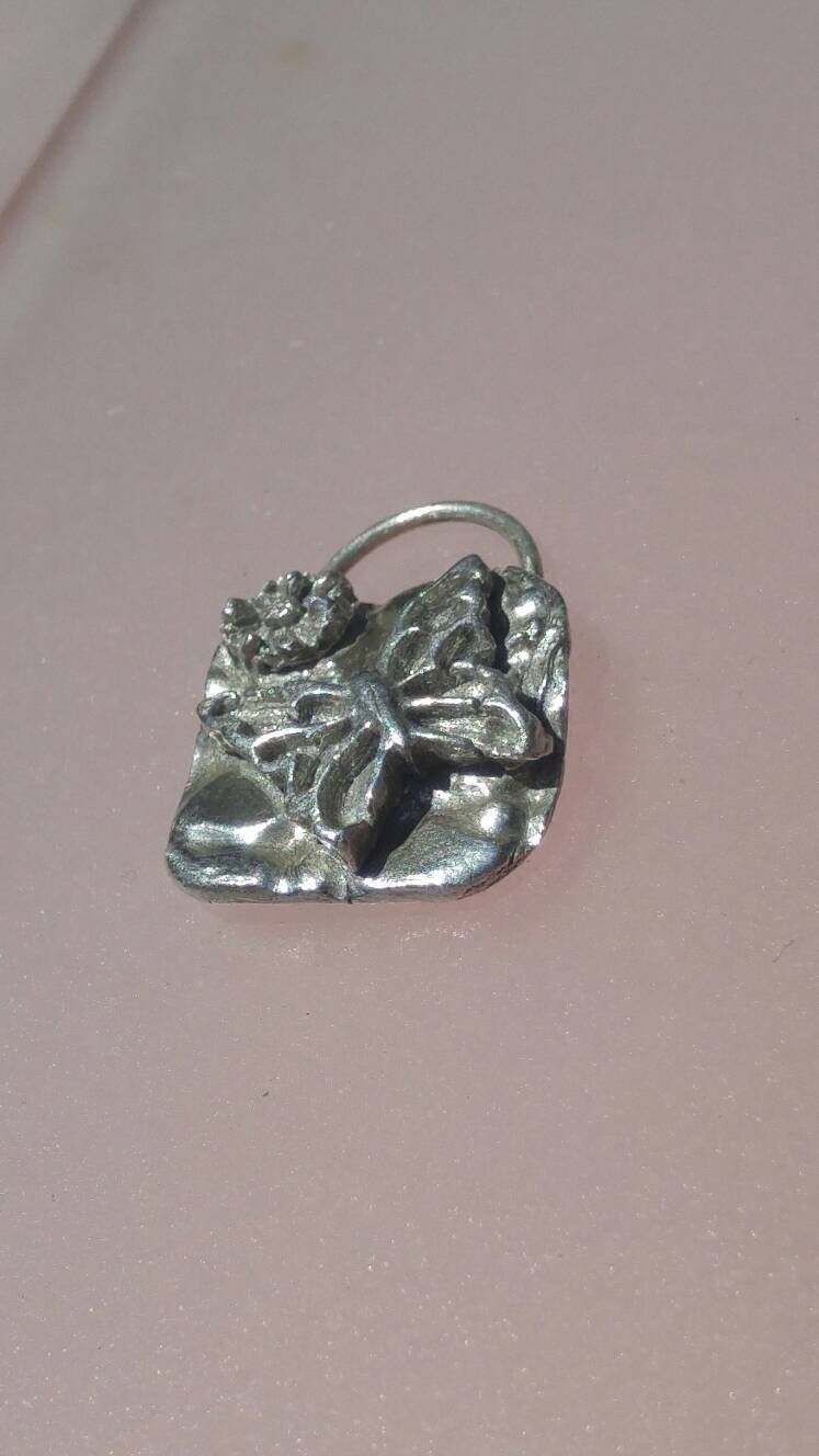 Butterfly Square Pendant Sterling Silver Handmade Mothers Day Gift - Gems by Gigi