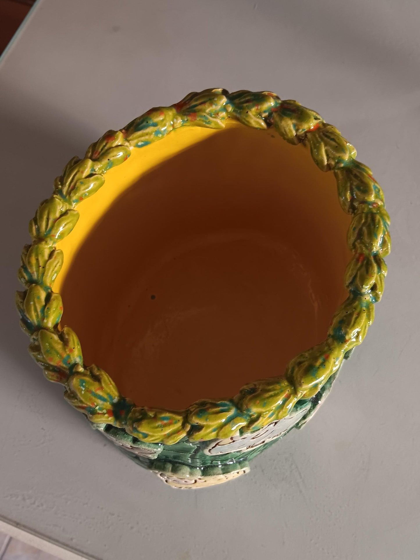 Ceramic Animal Nursery Bin Green Yellow Kids' Room Décor - Gems by Gigi