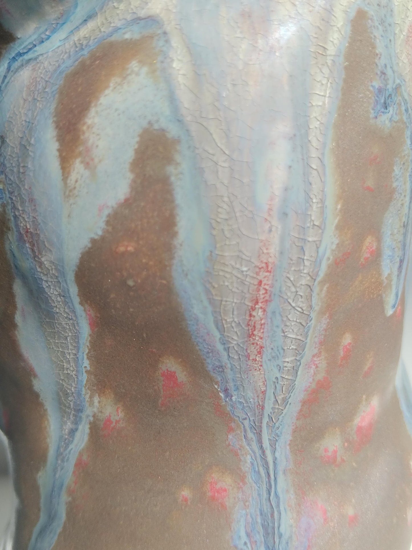 Ceramic Vase Brown Blue Handmade Modern Twisted Top - Gems by Gigi