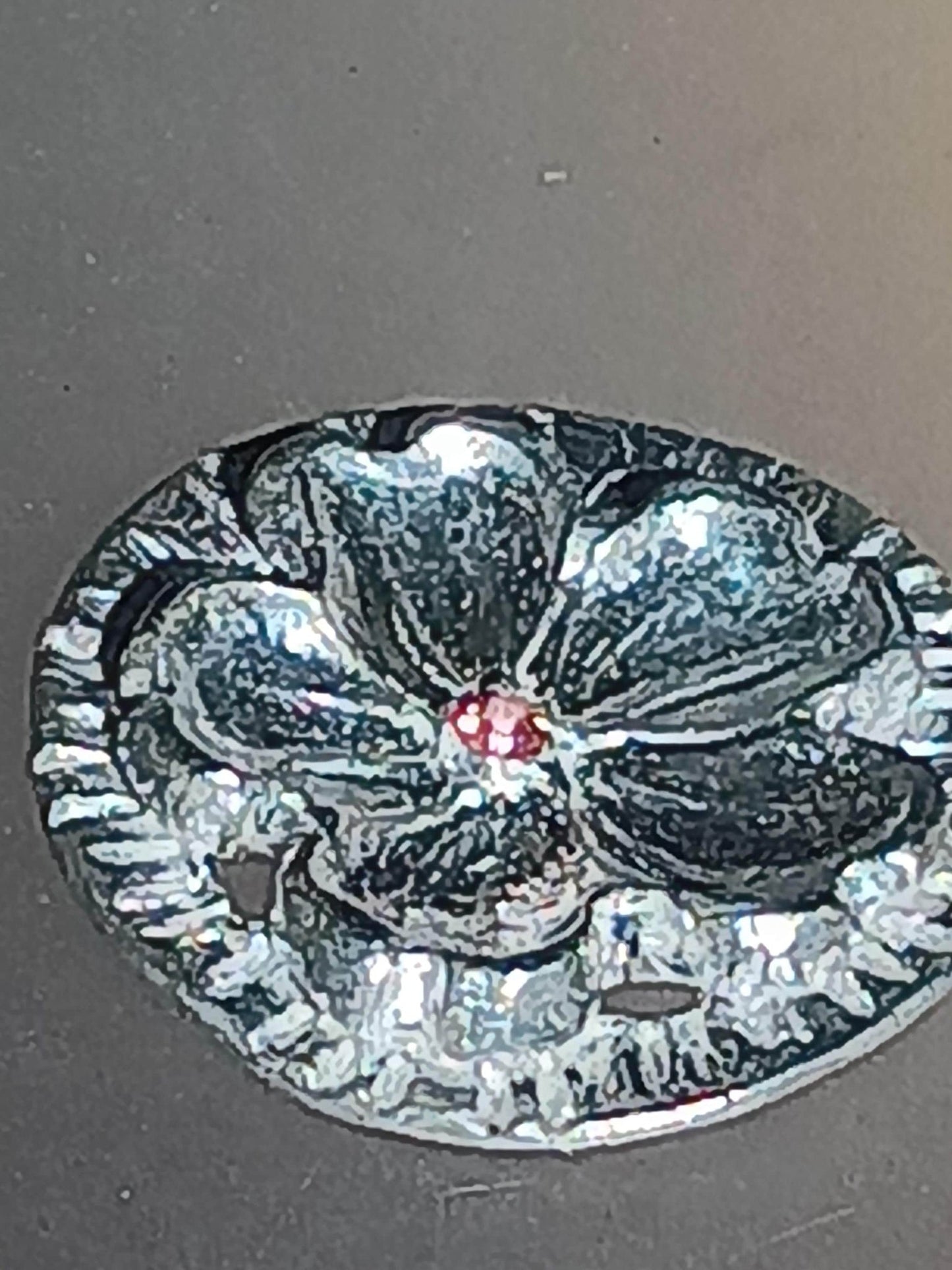 Cherry Blossom Circle Pendant Sakura Necklace Padparadscha Sapphire Fine Silver - Gems by Gigi