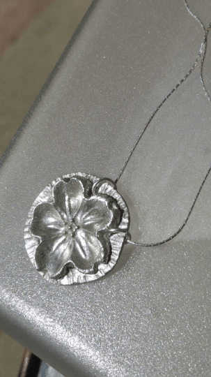 Cherry Blossom Circle Pendant Sakura Necklace Sterling Silver - Gems by Gigi