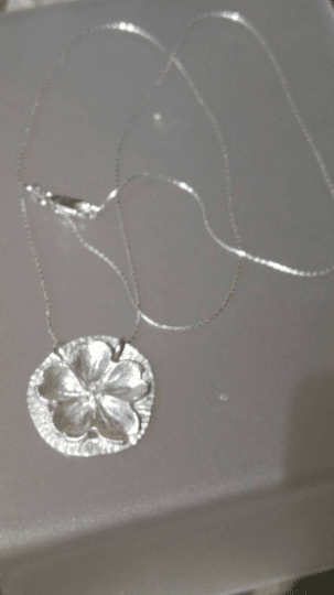 Cherry Blossom Circle Pendant Sakura Necklace Sterling Silver - Gems by Gigi