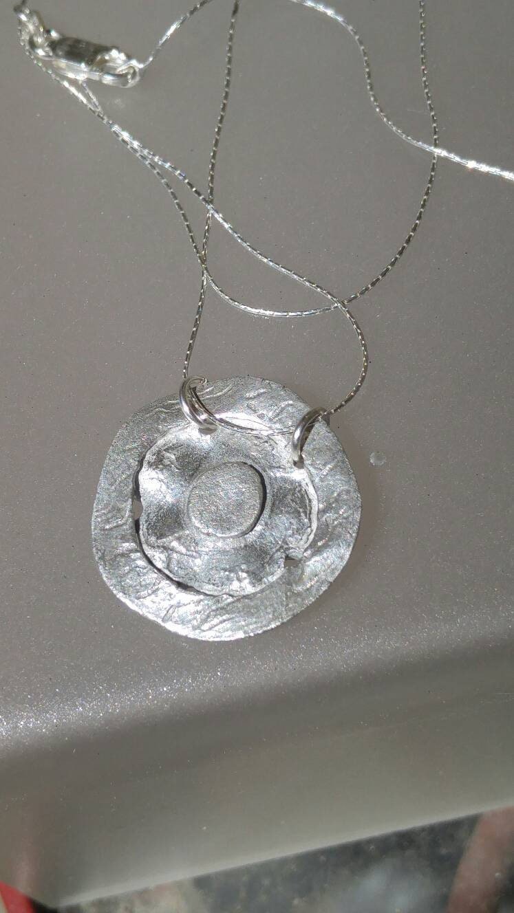 Cherry Blossom Circle Pendant Sakura Necklace Sterling Silver - Gems by Gigi