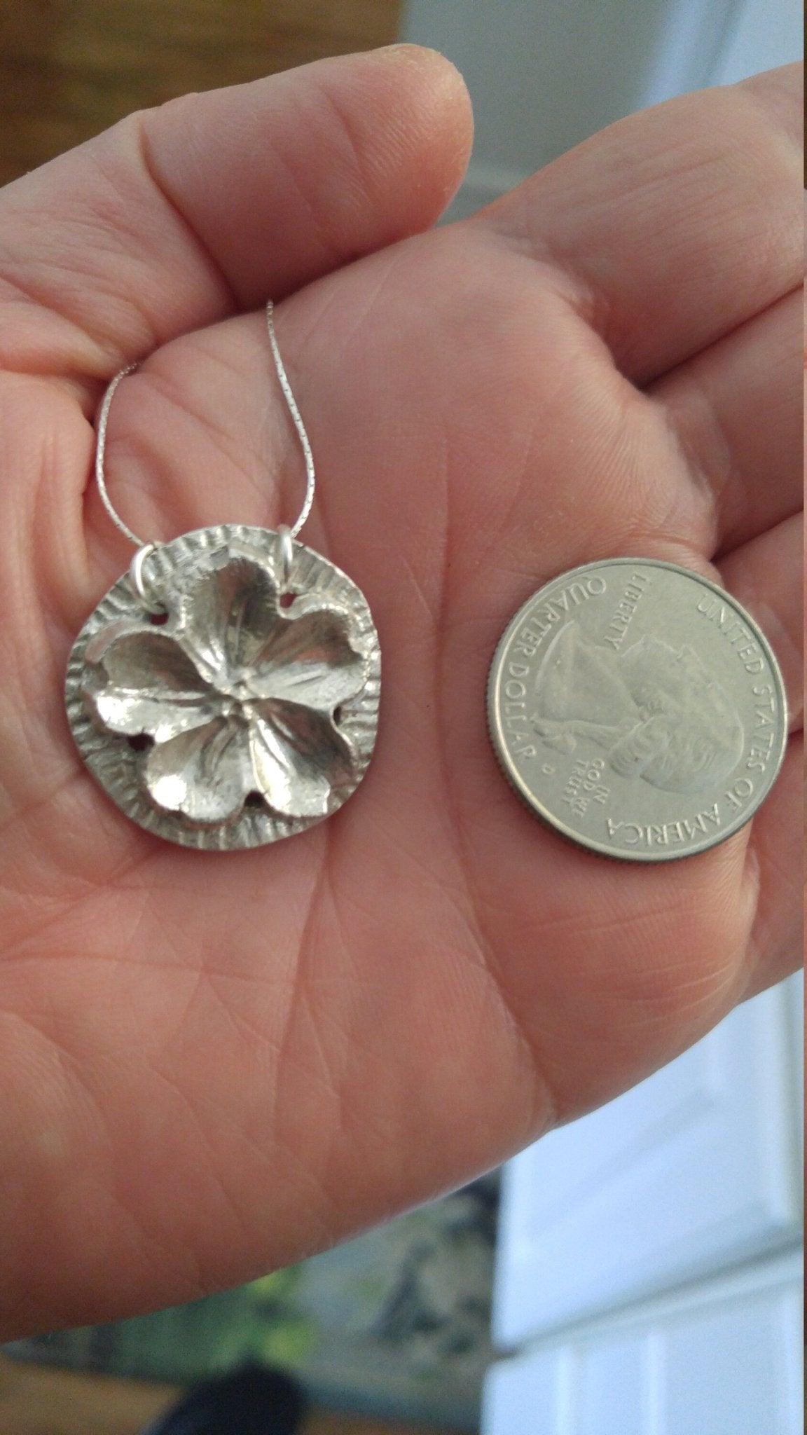 Cherry Blossom Circle Pendant Sakura Necklace Sterling Silver - Gems by Gigi