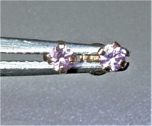 Childrens Screw back Pink Sapphire Stud Earrings