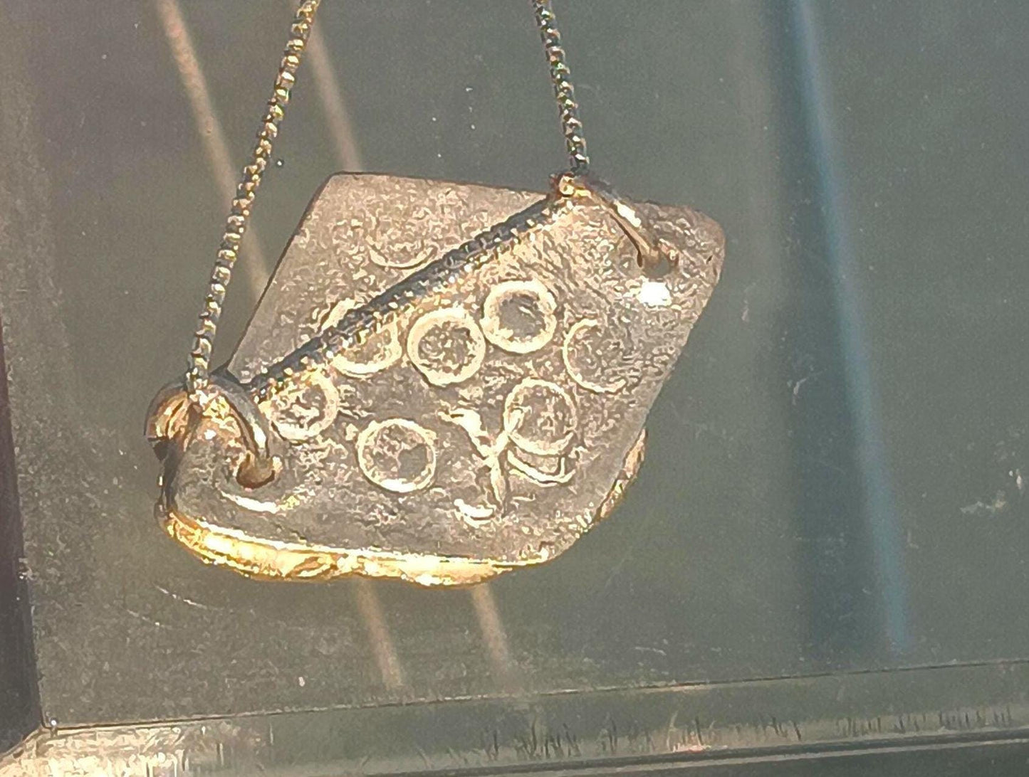 Crab Emerald Pendant Necklace Fine Silver 22kt Gold - Gems by Gigi