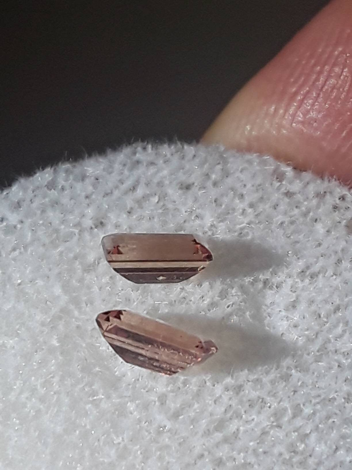 Padparadscha Sapphire 0.85ct Baguettes Pair Natural Gem Supply