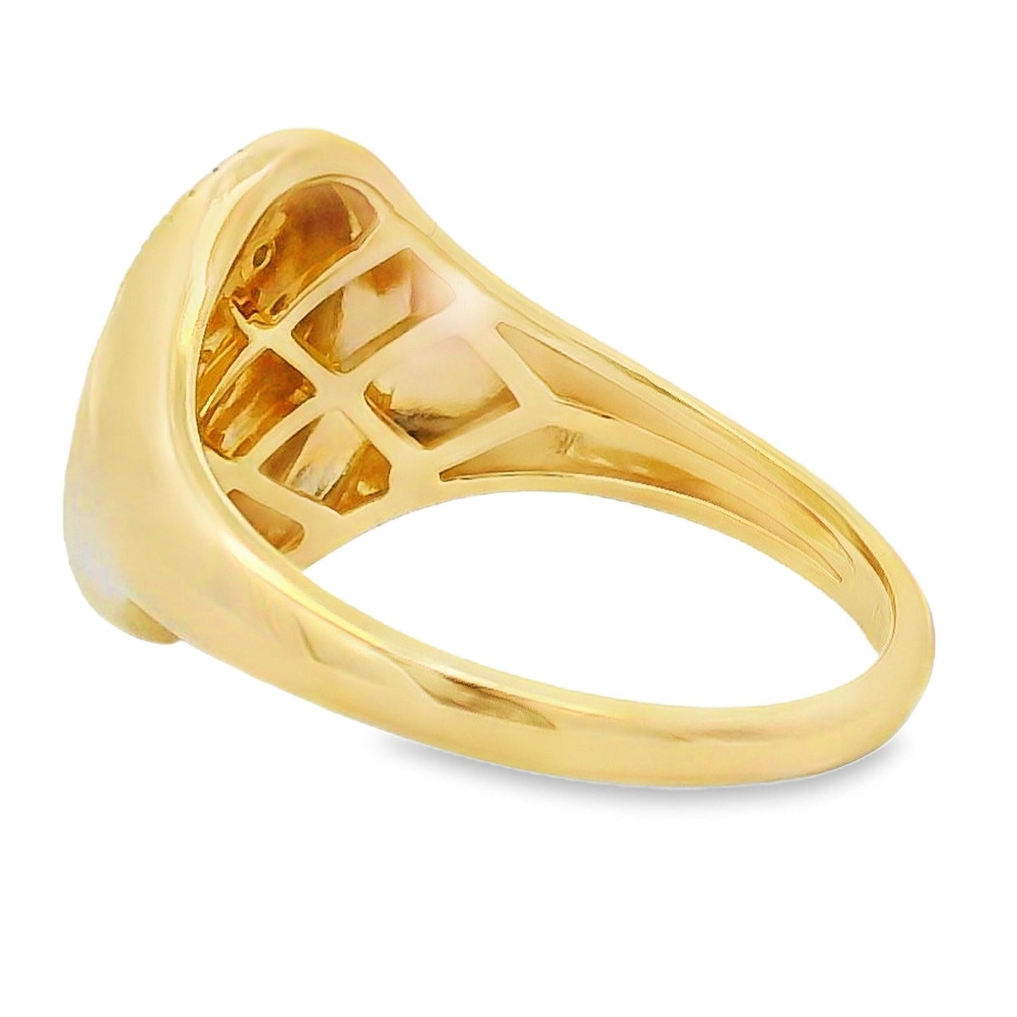 Diamond Cross Signet Ring Yellow Gold 10kt - Gems by Gigi