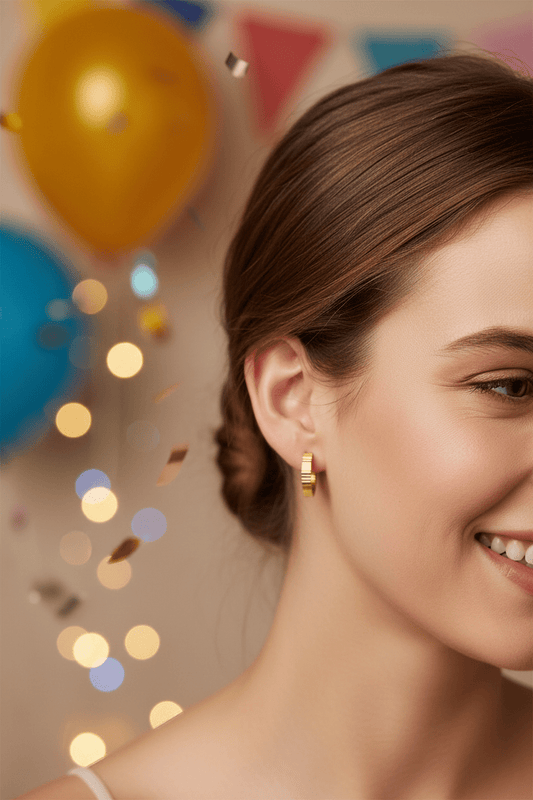 Diamond Cut Huggie Hoop Earrings 14kt - Gems by Gigi