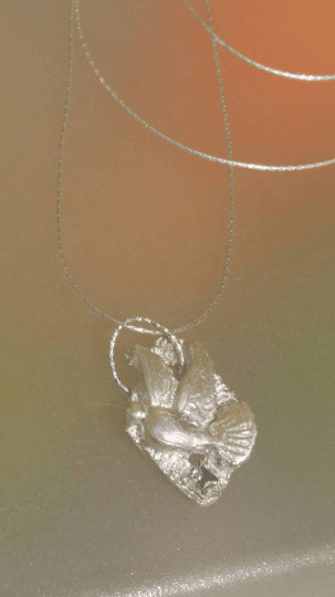 Dove Pendant Princess Cut Sapphire Sterling Silver - Gems by Gigi