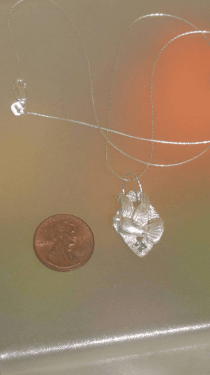 Dove Pendant Princess Cut Sapphire Sterling Silver - Gems by Gigi