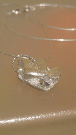 Dove Pendant Princess Cut Sapphire Sterling Silver - Gems by Gigi