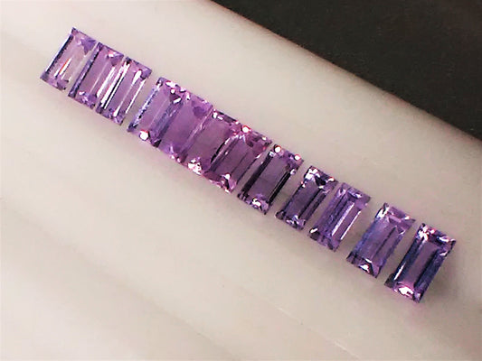 Pink Sapphire Loose Gemstone Supply Baguette 3.9 x 2mm 1.73ct 12 Gem Lot
