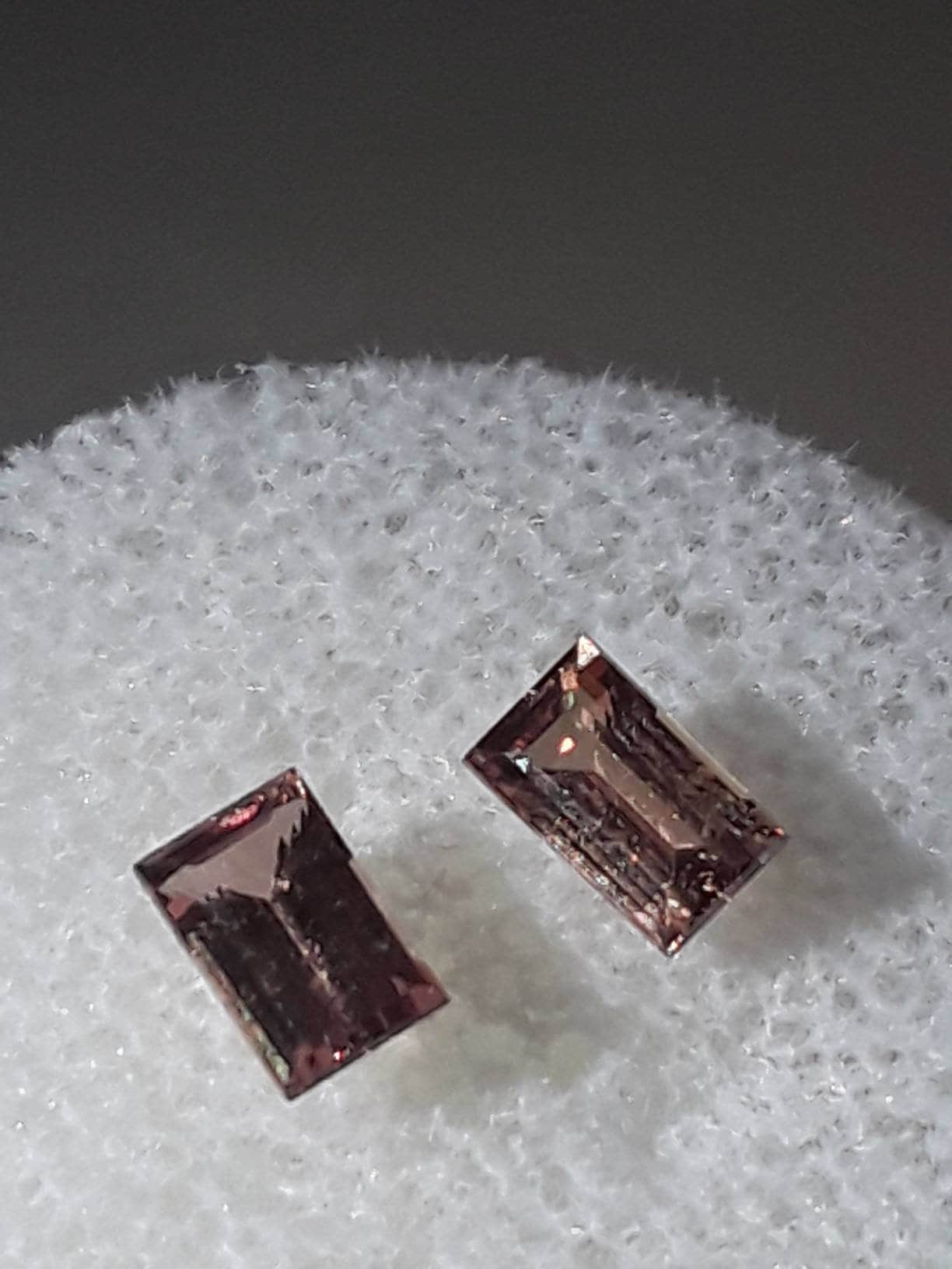 Padparadscha Sapphire 0.85ct Baguettes Pair Natural Gem Supply