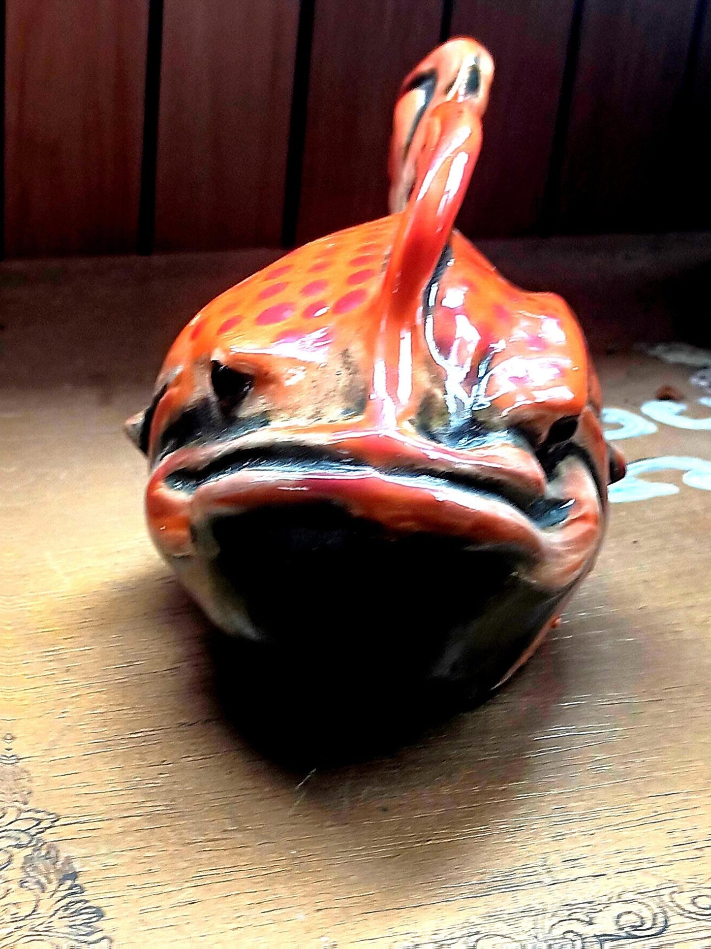 Fish Ceramic Figurine Orange Green - Gems by Gigi