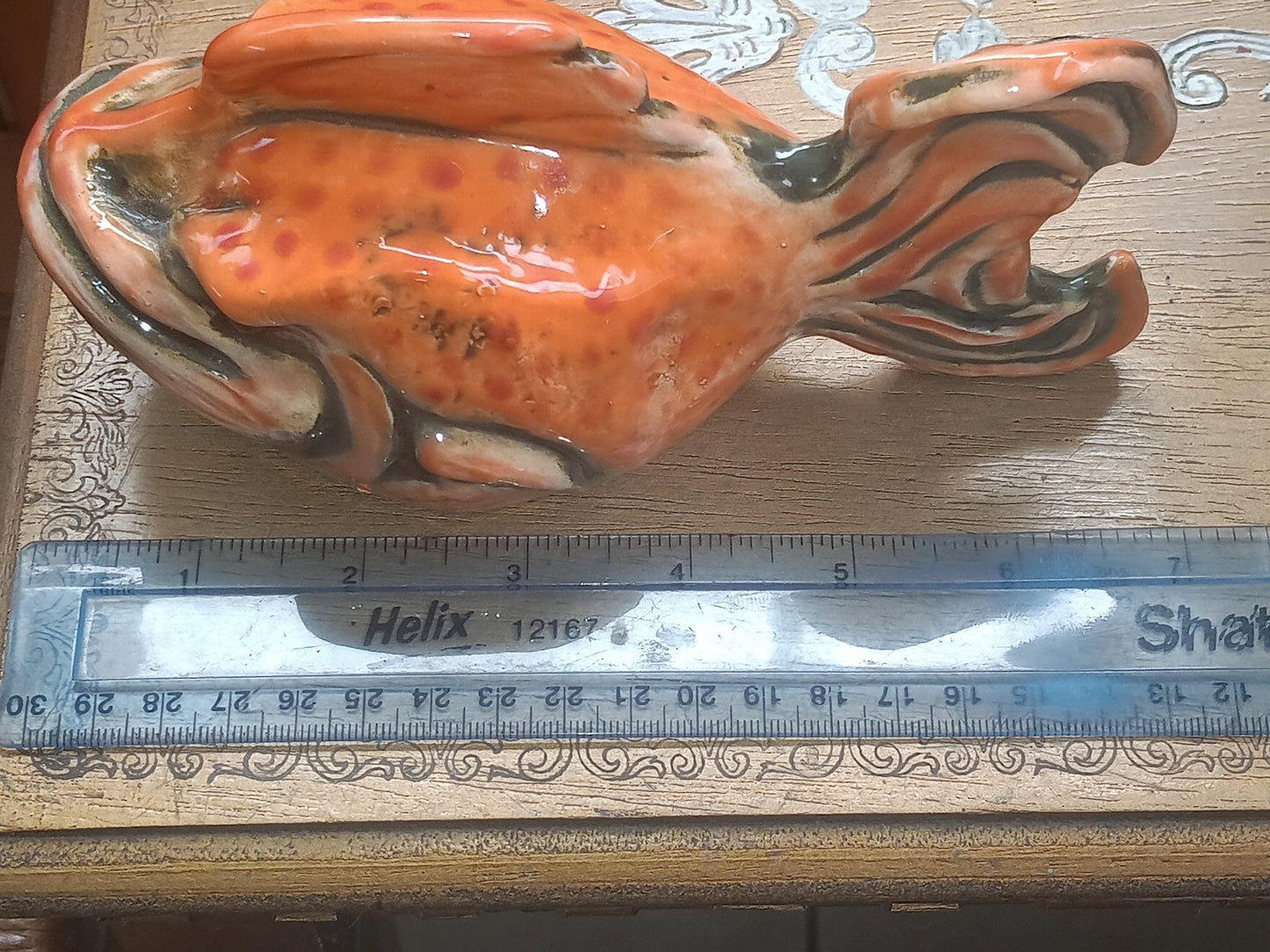 Fish Ceramic Figurine Orange Green - Gems by Gigi