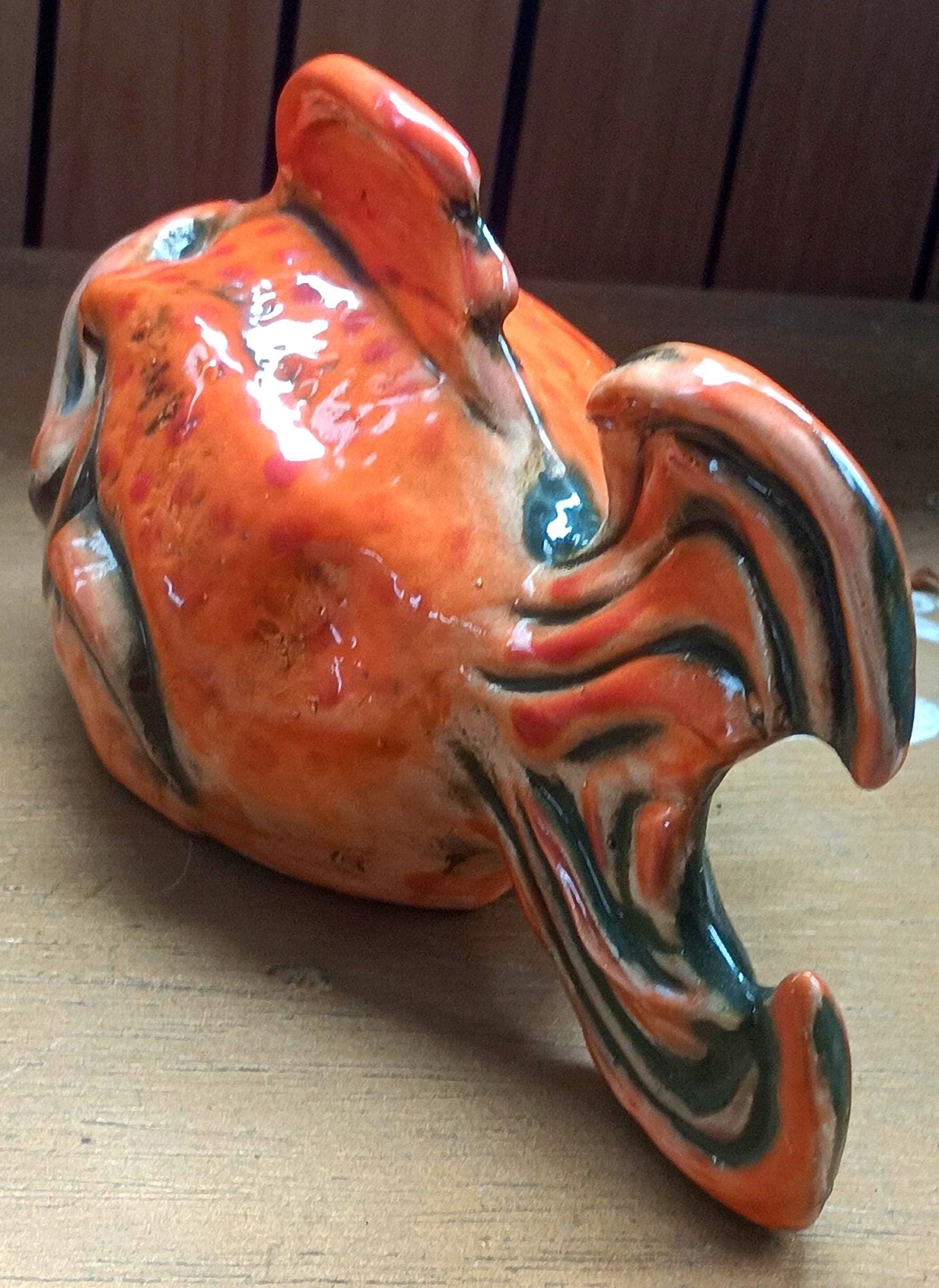 Fish Ceramic Figurine Orange Green - Gems by Gigi