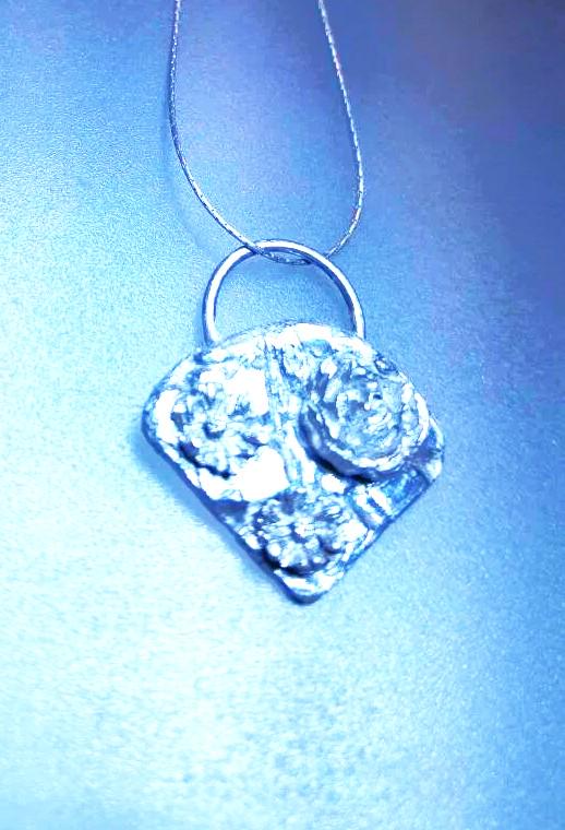 Flower Basket Pendant Rose Necklace Sterling Silver - Gems by Gigi