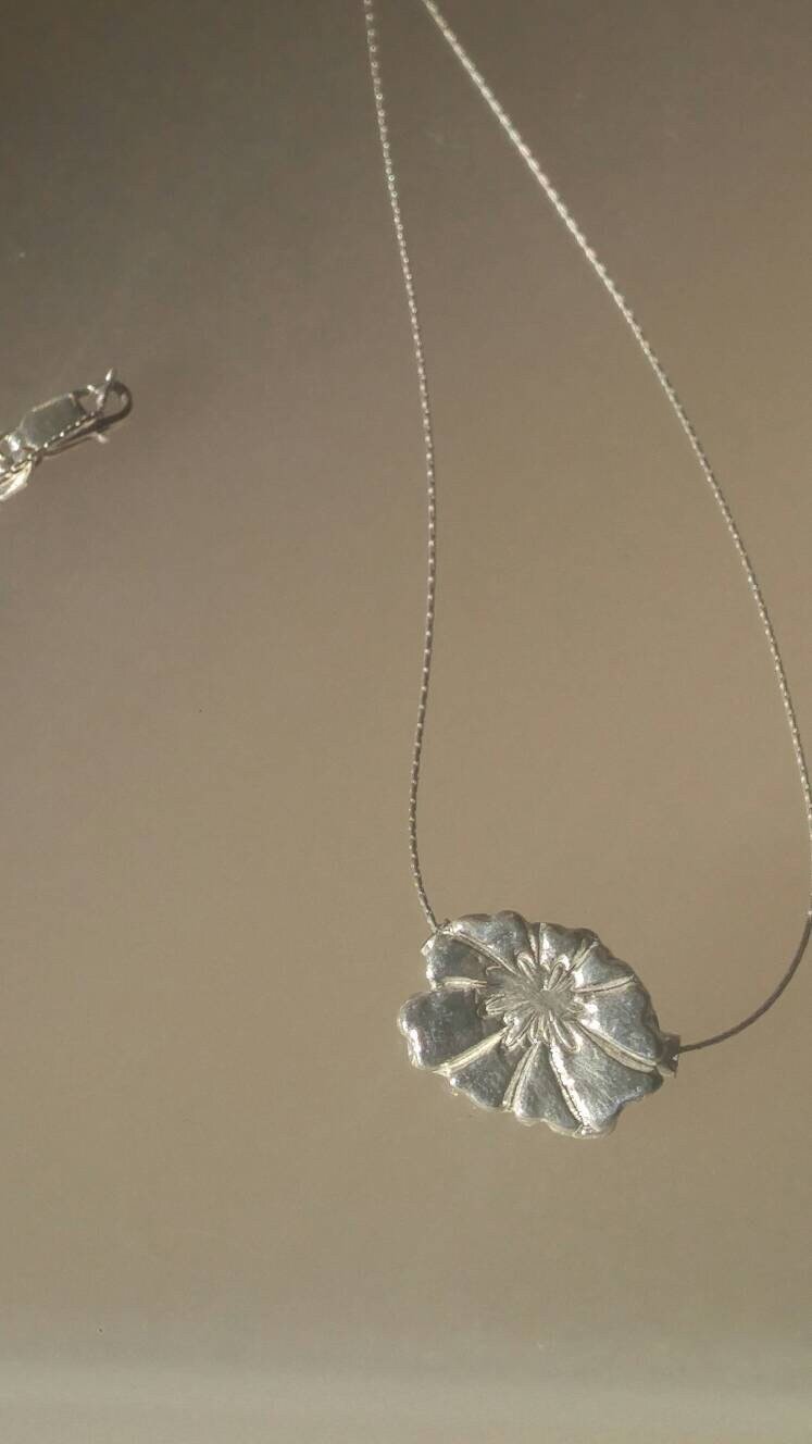Flower Pendant Slide Necklace Sterling Silver - Gems by Gigi