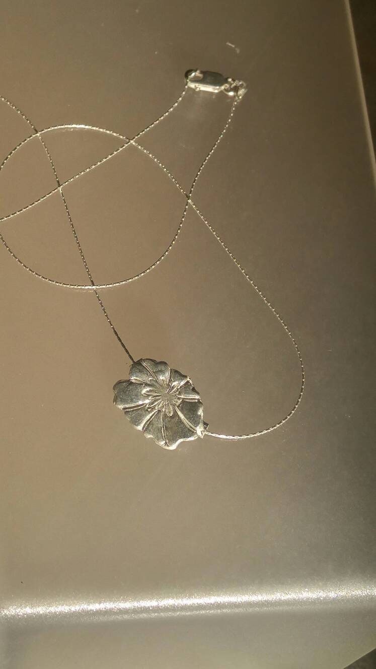 Flower Pendant Slide Necklace Sterling Silver - Gems by Gigi