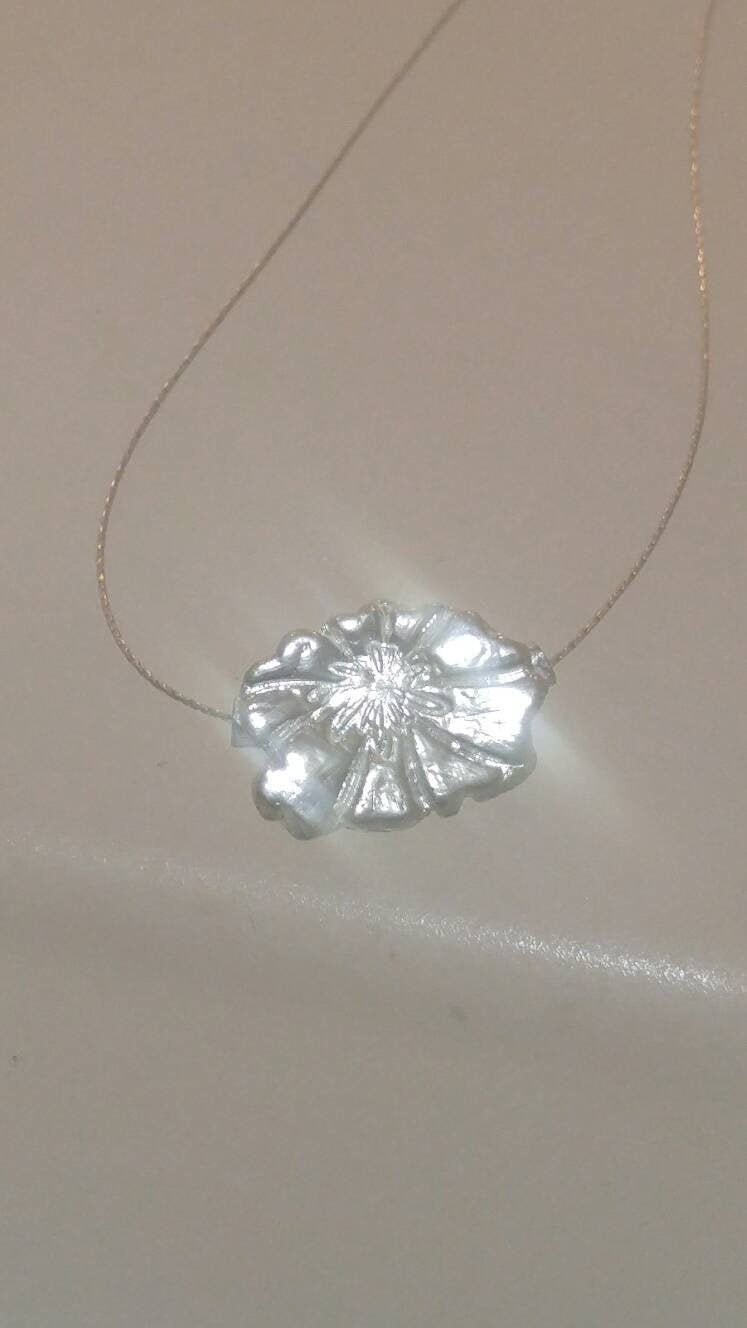 Flower Pendant Slide Necklace Sterling Silver - Gems by Gigi