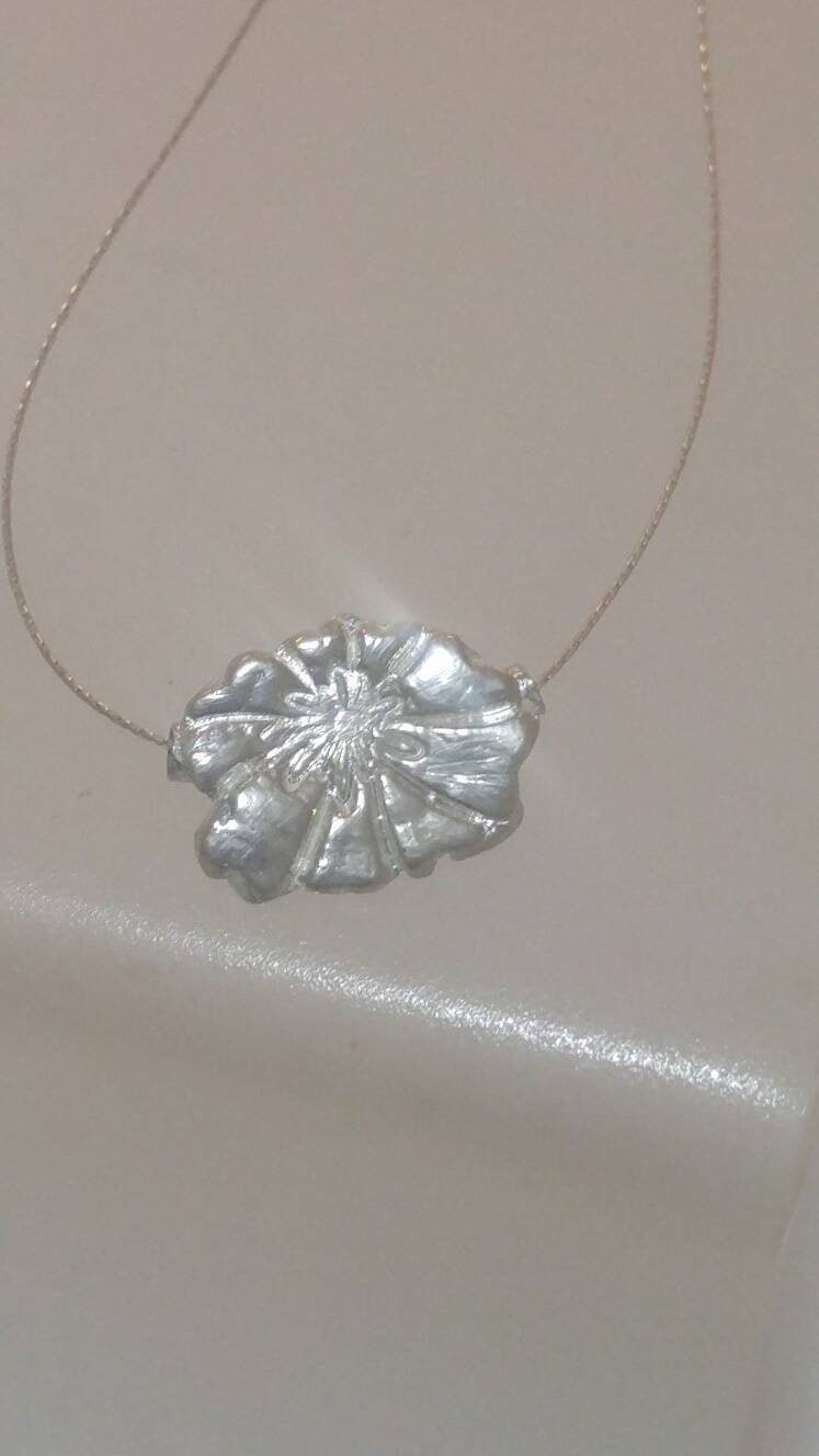 Flower Pendant Slide Necklace Sterling Silver - Gems by Gigi