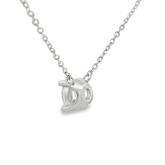 1ct Lab-Grown Diamond Solitaire Necklace Sterling Silver