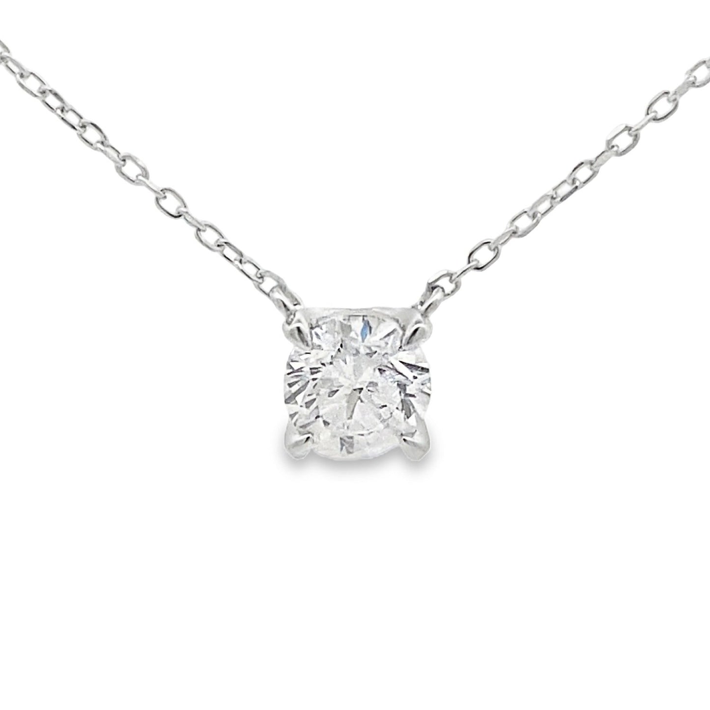 1ct Lab-Grown Diamond Solitaire Necklace Sterling Silver
