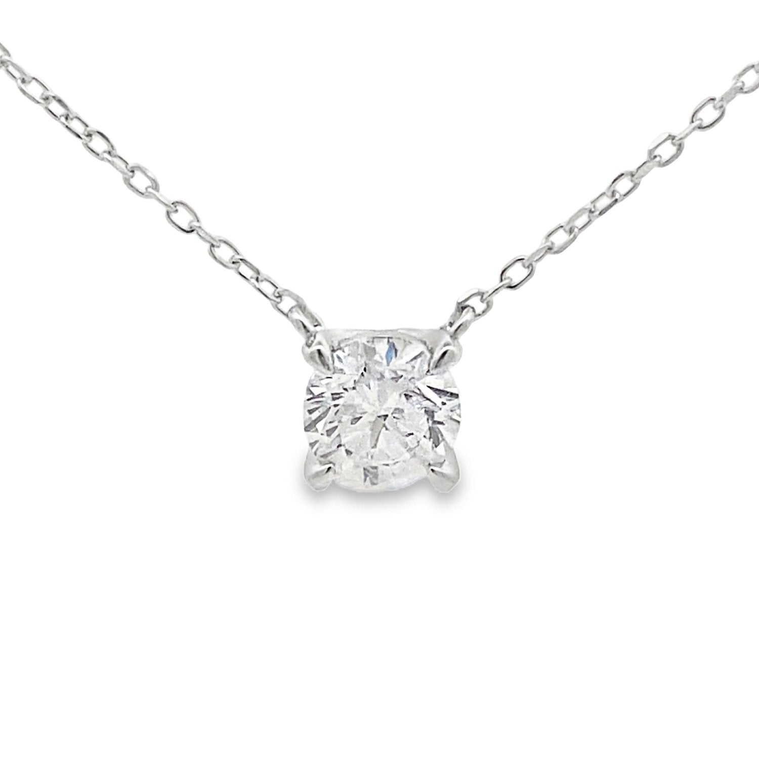 1ct Lab-Grown Diamond Solitaire Necklace Sterling Silver