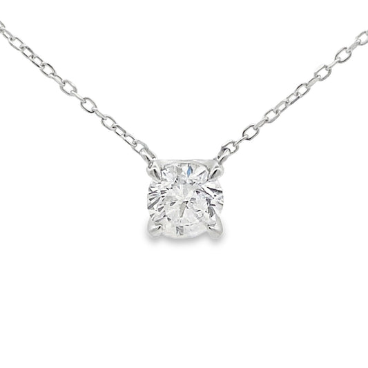1ct Lab-Grown Diamond Solitaire Necklace Sterling Silver