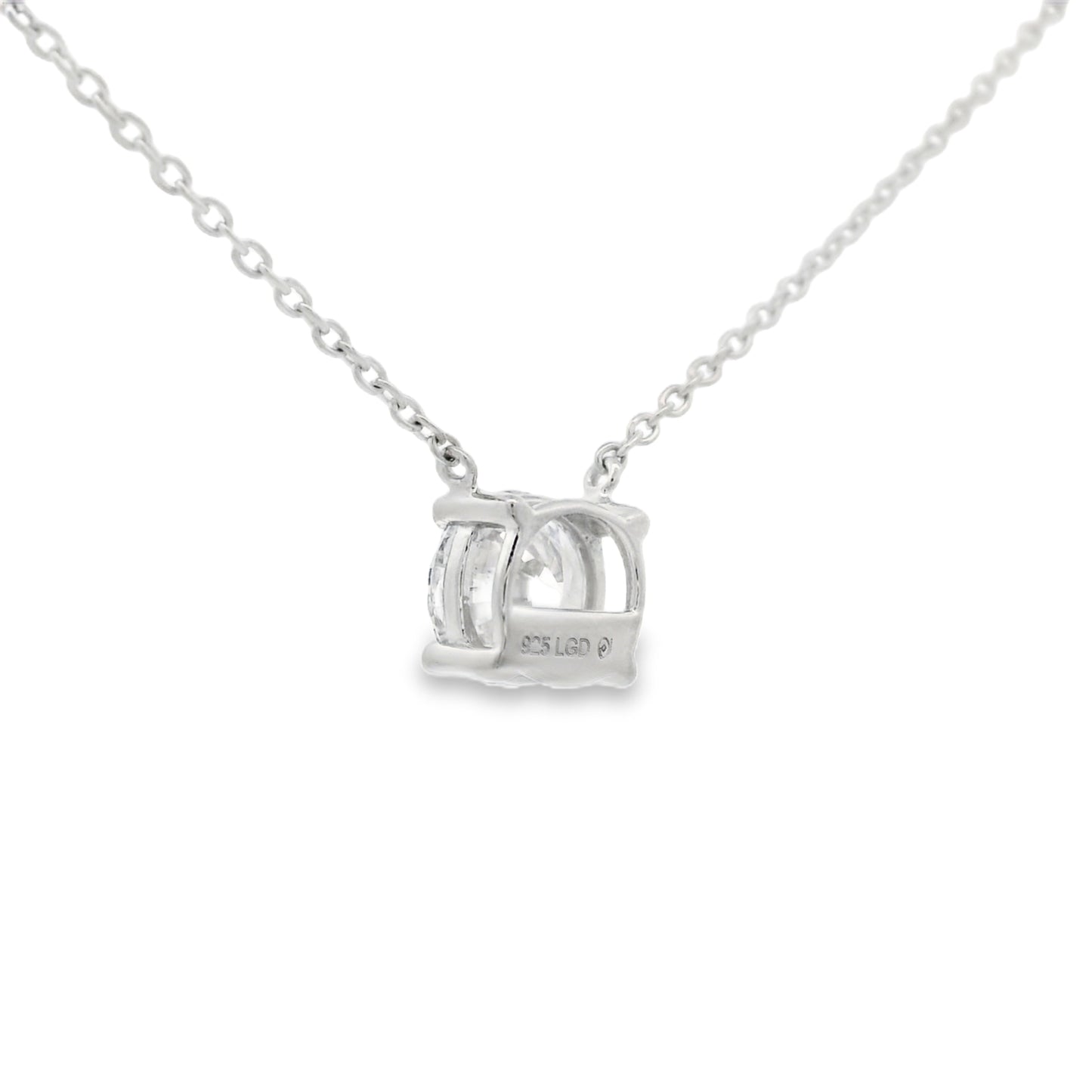 Lab Grown Diamond Necklace and Earrings Set Sterling Silver