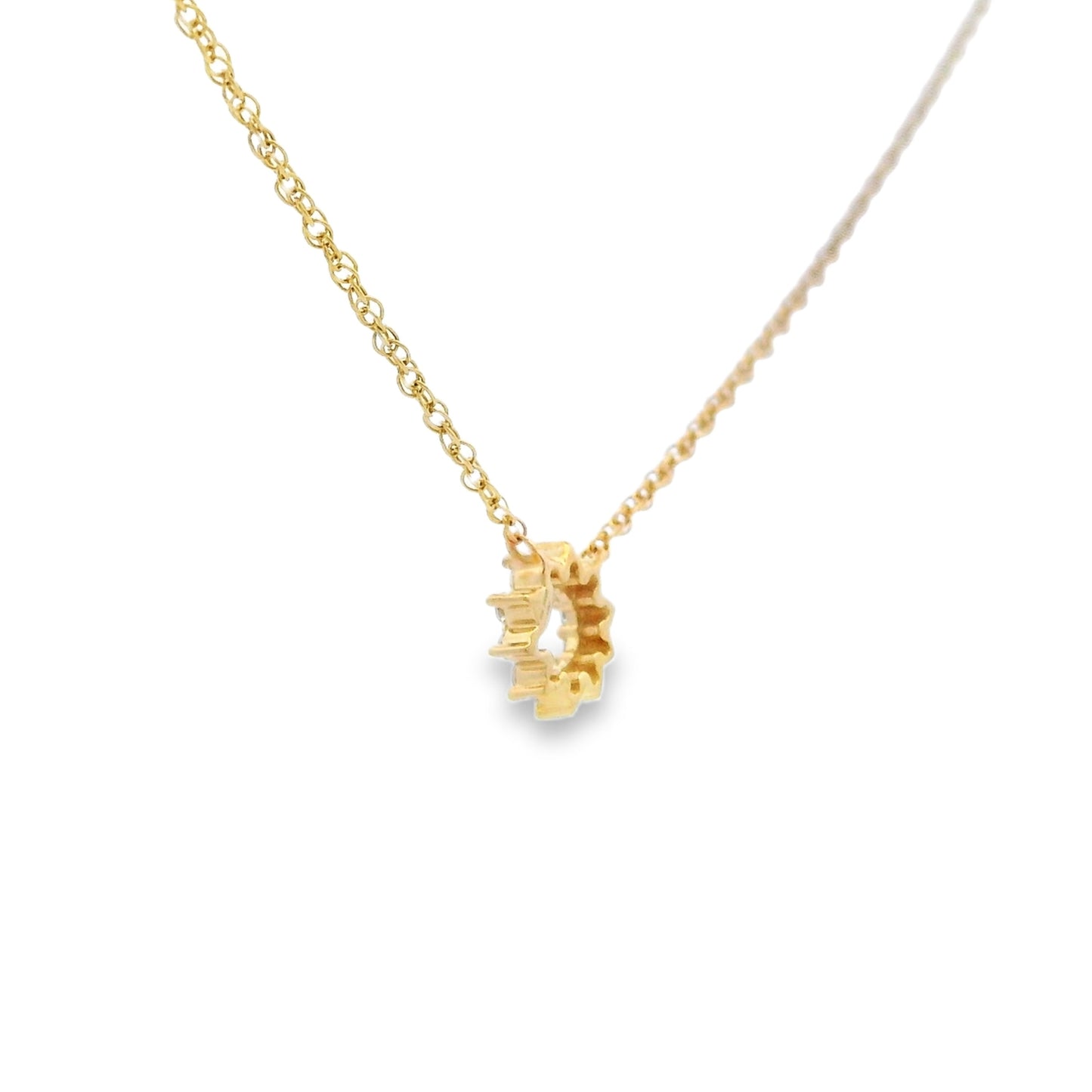 0.10ct Lab Grown Diamond Necklace 18" 10kt Yellow Gold back view