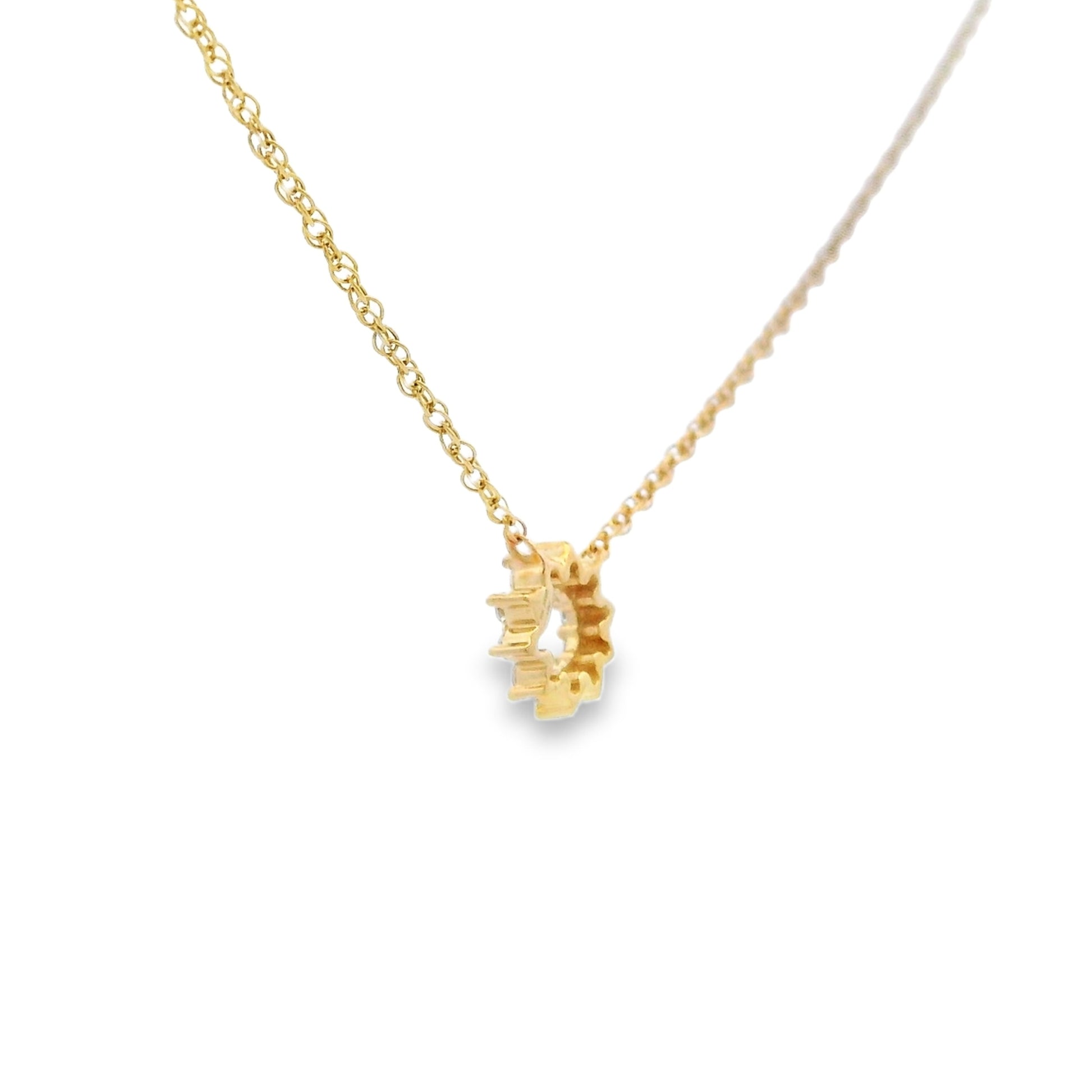 0.10ct Lab Grown Diamond Necklace 18" 10kt Yellow Gold back view