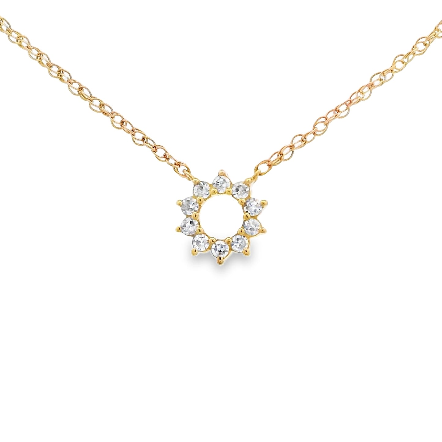 0.10ct Lab Grown Diamond Necklace 18" 10kt Yellow Gold