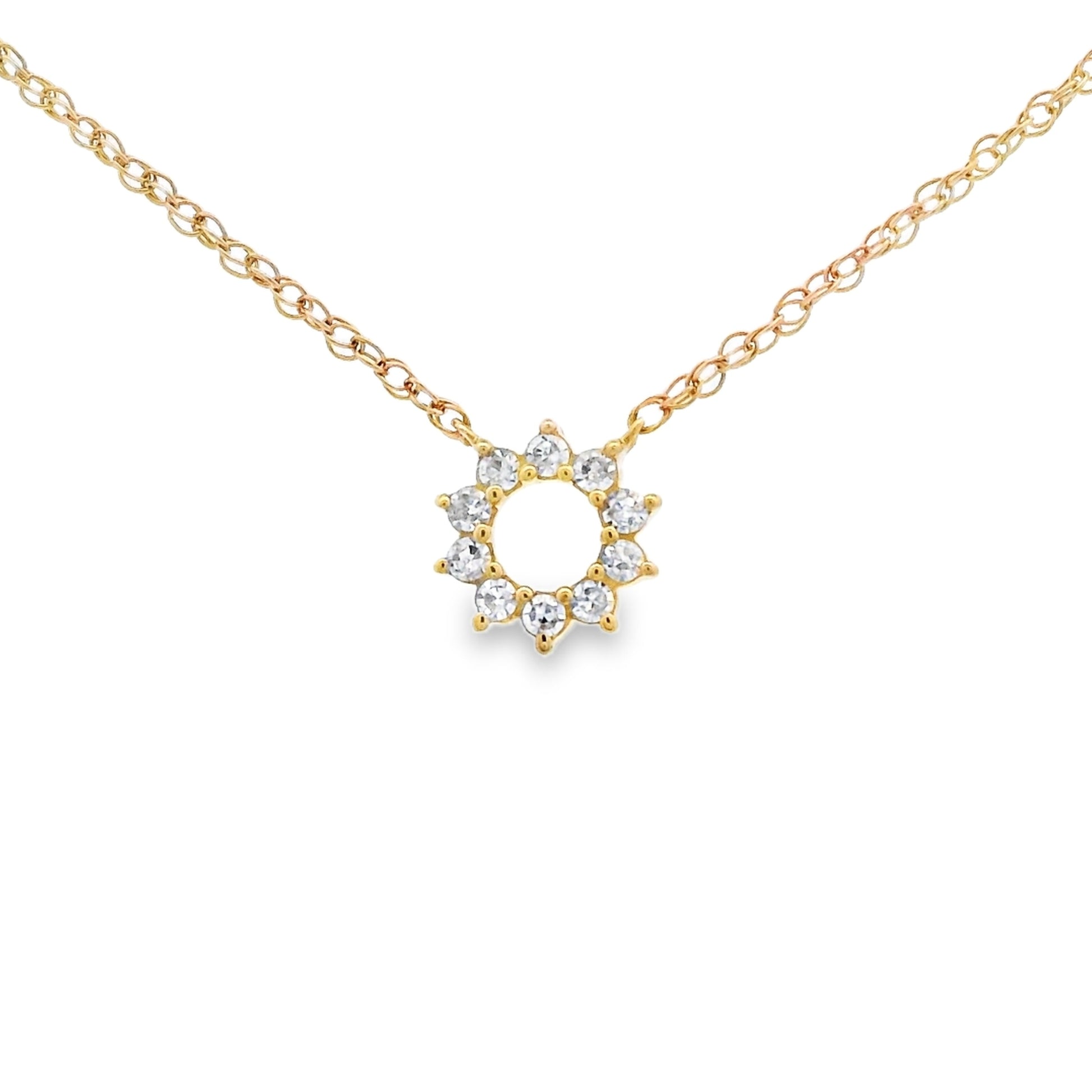 0.10ct Lab Grown Diamond Necklace 18" 10kt Yellow Gold
